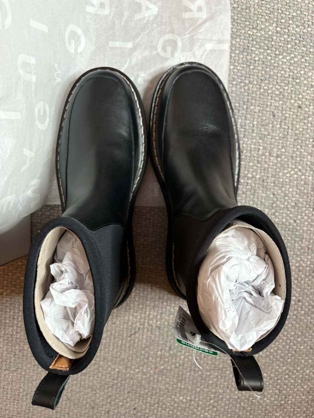 Simons x Maguire Chelsea Leather Boots Black Size 39 Mixed Media Platform - Picture 6 of 12